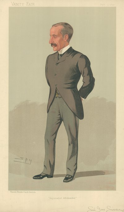 Sir James Sivewright, Afrikander Imperialista, 1 de junio de 1893, caricatura de Vanity Fair de Leslie Matthew Ward