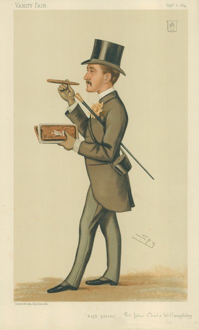 Sir John Christopher Willoughby, Altos Príncipes, 6 de septiembre de 1884, caricatura de Vanity Fair de Leslie Matthew Ward