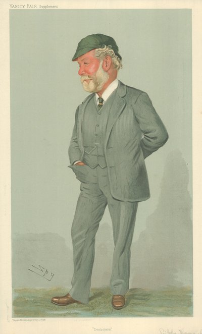Sir John Isaac Thornycroft, Destructores, 19 de enero de 1905, caricatura de Vanity Fair de Leslie Matthew Ward