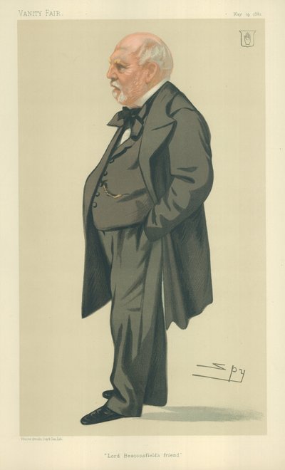 Sir Philip Rose, amigo de Lord Beaconsfield, 14 de mayo de 1881, caricatura de Vanity Fair de Leslie Matthew Ward
