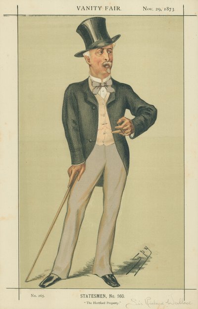 Sir Richard Wallace, La Propiedad Hertford, 29 de noviembre de 1873, caricatura de Vanity Fair de Leslie Matthew Ward