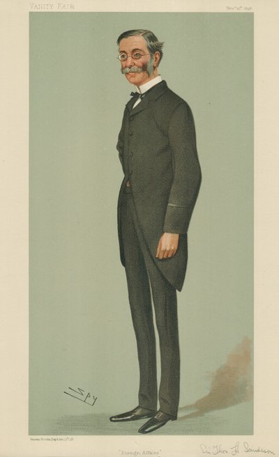 Sir Thomas Henry Sanderson, Asuntos Exteriores, 10 de noviembre de 1898, caricatura de Vanity Fair de Leslie Matthew Ward