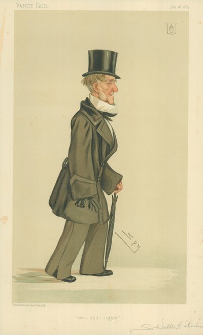 Sir Walter George Stirling, ochenta y dos años, 26 de julio de 1884, caricatura de Vanity Fair de Leslie Matthew Ward