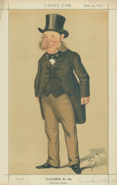 Sir Watkin Williams-Wynn, El Rey de Gales, 14 de junio de 1873, caricatura de Vanity Fair de Leslie Matthew Ward