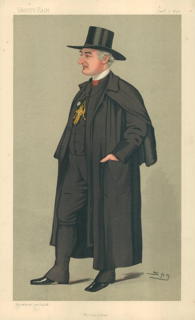 El Arzobispo de Westminster, Westminster, 7 de enero de 1891, caricatura de Vanity Fair de Leslie Matthew Ward
