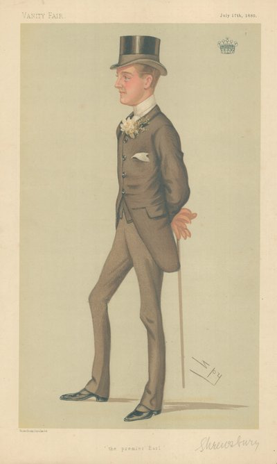 El Conde de Shrewsbury y Talbot, El Conde Premier, 17 de julio de 1880, caricatura de Vanity Fair de Leslie Matthew Ward