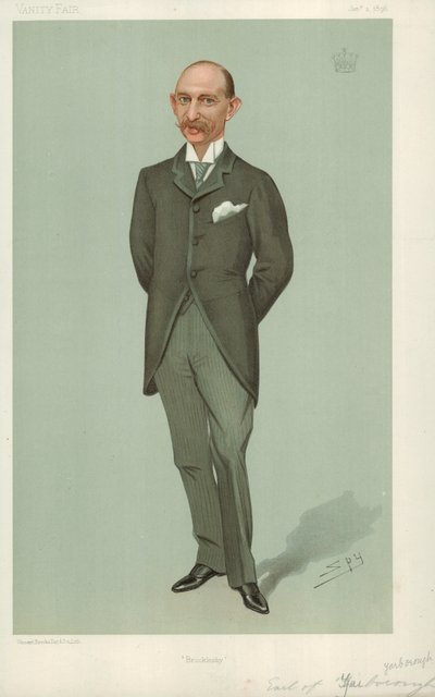 El Conde de Yarborough, Brocklesby, 2 de enero de 1896, caricatura de Vanity Fair de Leslie Matthew Ward