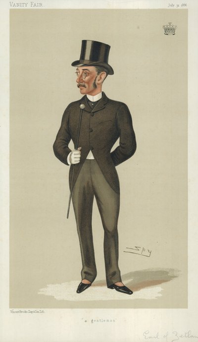 El Conde de Zetland, un caballero, 31 de julio de 1886, caricatura de Vanity Fair de Leslie Matthew Ward