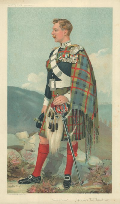 El Marqués de Tullibardine, Scottish Horse, 23 de marzo de 1905, caricatura de Vanity Fair de Leslie Matthew Ward