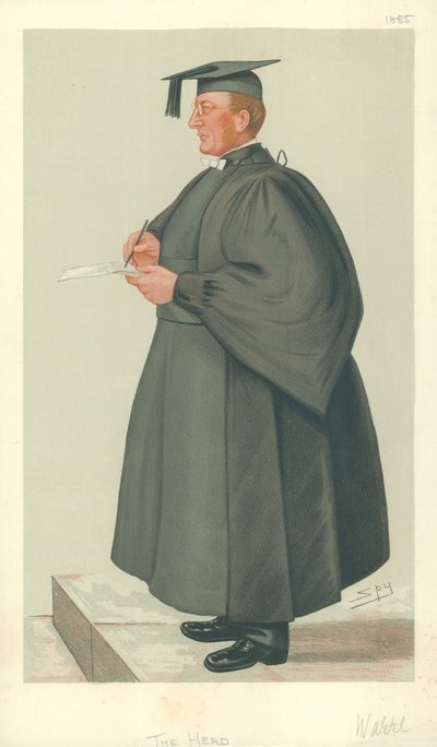 El Reverendo Edmond Warre, El Director, 20 de junio de 1885, caricatura de Vanity Fair de Leslie Matthew Ward
