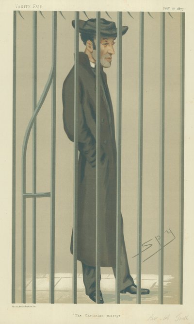 El Reverendo Arthur Tooth, El Mártir Cristiano, 10 de febrero de 1877, caricatura de Vanity Fair de Leslie Matthew Ward