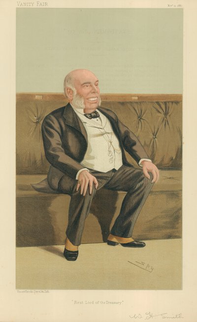 El Honorable William Henry Smith, Primer Lord del Tesoro, 12 de noviembre de 1887, caricatura de Vanity Fair de Leslie Matthew Ward