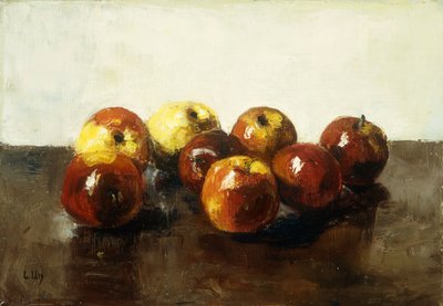 Una naturaleza muerta de manzanas de Lesser Ury