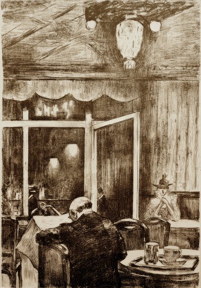 Noche en el Café Bauer de Lesser Ury