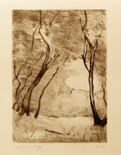 Árboles en la orilla del Grunewaldsee de Lesser Ury