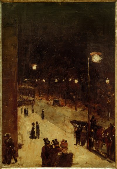 Calle de Berlín de noche de Lesser Ury