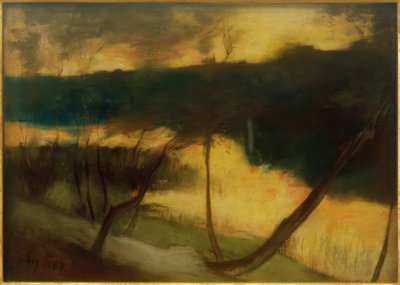Paisaje fluvial - Atardecer de Lesser Ury