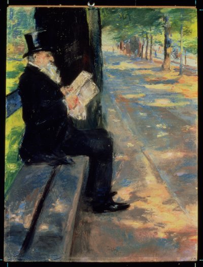 Caballero en un zoológico, c.1900 de Lesser Ury