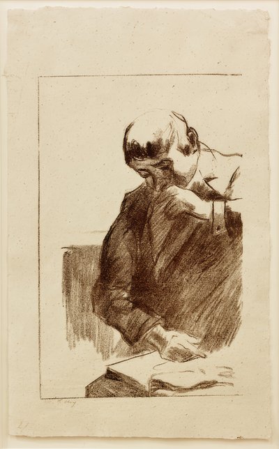 Hombre leyendo de Lesser Ury
