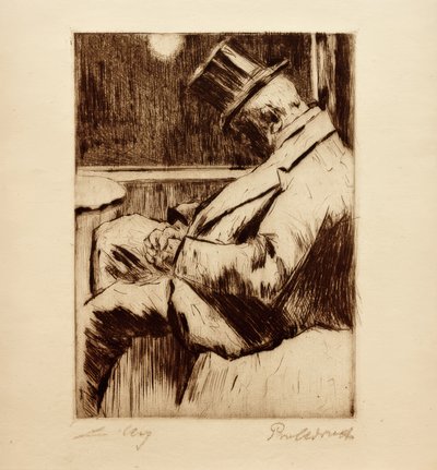 Amanecer: Hombre dormido con sombrero de copa de Lesser Ury