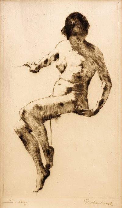 Desnudo femenino sentado de Lesser Ury