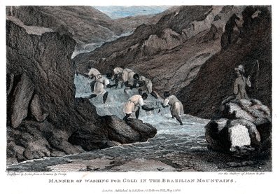 Manera de lavar oro en las montañas brasileñas, 1814 de Lester