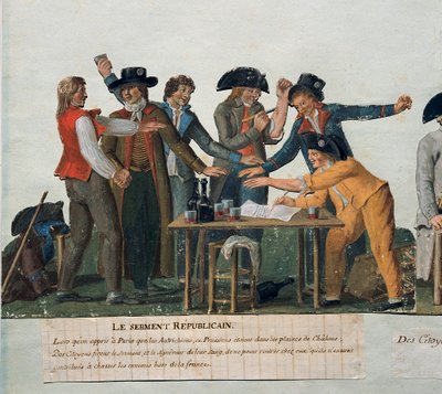 Revolución Francesa: El juramento republicano. Gouache de los hermanos Lesueur (siglo XVIII). París, Museo Carnavalet de Lesueur Brothers