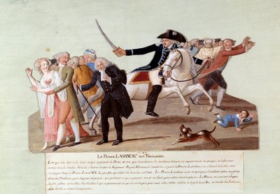 Revolución Francesa de 1789: Príncipe de Lambesc en las Tullerías el 12 de julio tratando de suprimir las primeras manifestaciones de los revolucionarios. de Lesueur Brothers