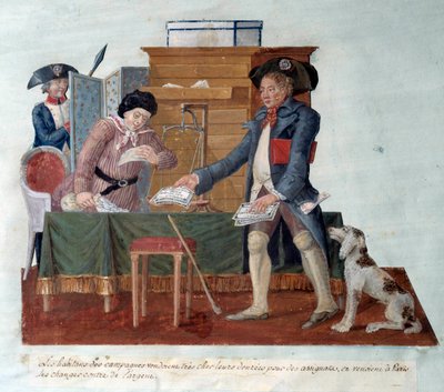 Revolución francesa: los habitantes del campo vendían su comida por asignados, que luego venían a cambiar por dinero en París de Lesueur Brothers