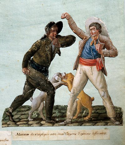 Revolución francesa: dos ciudadanos luchando de Lesueur Brothers