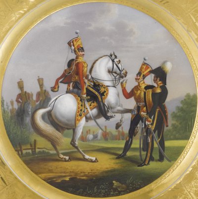 Oficial en jefe y suboficial del Regimiento de Húsares de la Guardia de Vida, 1829 de Lev Alexandrovich Belousov