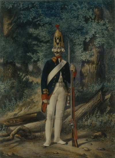 Granadero del Regimiento Preobrazhensky en 1800, década de 1840 de Lev Alexandrovich Belousov