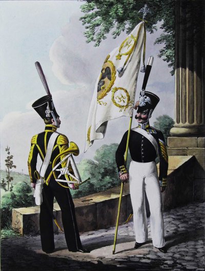 Porte-epee-Praporshchik y Corneta del Batallón de la Guarnición de la Guardia, 1829 de Lev Alexandrovich Belousov