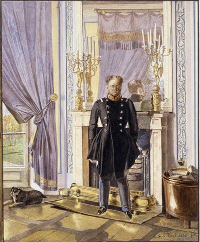Portrait du grand duc Constantin Pavlovich de Russie (1779-1831), devant l