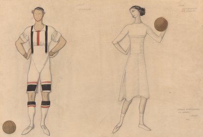 Estudio de Vestuario para "Jeux" de Lev Samoilovich Bakst