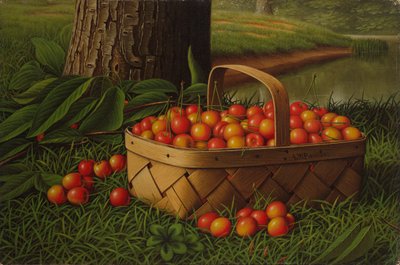 cerezas en una cesta de Levi Wells Prentice