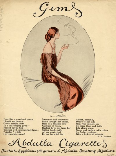 Cigarrillos Abdulla, años 1920 de Lewis Baumer