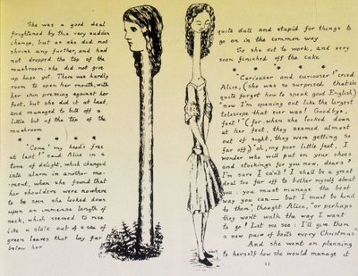Alicia en el Cuello Largo - Manuscrito y dibujos de “Alicia en el País de las Maravillas” de Lewis Carroll, colección de Lewis Carroll