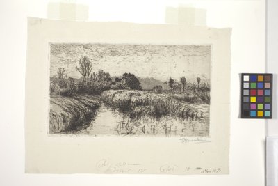 Tarde en marzo, Schleissheim, Baviera (aguafuerte) de Lewis Henry Meakin