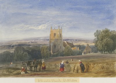 Iglesia de Cheddleton, nd [c1830-1840] de Lewis John Wood