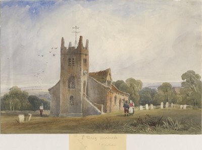 Iglesia de Meerbrook - "San Mateo": pintura en acuarela de Lewis John Wood