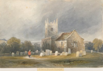 Iglesia de la cascada: pintura en acuarela, nd [c1830-1840] de Lewis John Wood