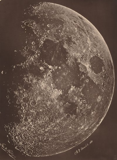 Fotografía de la luna en su primer cuarto,6 de marzo de Lewis Morris Rutherfurd