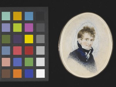 Retrato de Paul Peckham, hacia 1810-1820 (acuarela sobre marfil) de Lewis Peckham