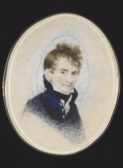 Retrato de Paul Peckham, c.1810-20 (acuarela sobre marfil) de Lewis Peckham