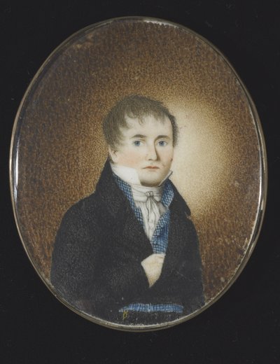 Autorretrato, c.1810-20 (acuarela sobre marfil) de Lewis Peckham