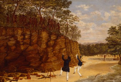 Grupo de topografía en la costa noroeste de Australia (óleo sobre lienzo) de Lewis Roper Fitzmaurice