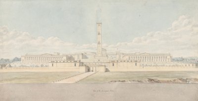 Vista en perspectiva de un fantástico complejo de la Acrópolis de Lewis Vulliamy