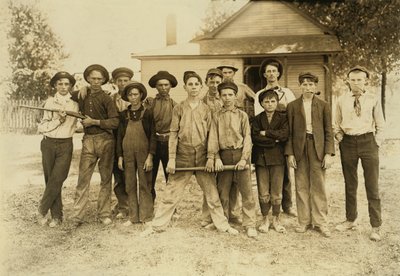 El equipo de béisbol compuesto principalmente por vidrieros. Indiana de Lewis Wickes Hine