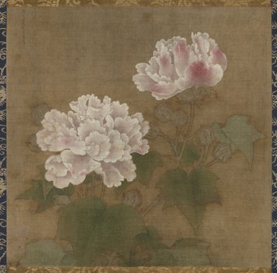 Hibiscos rojos Conjunto de dos pergaminos colgantes, 1197 de Li Di
